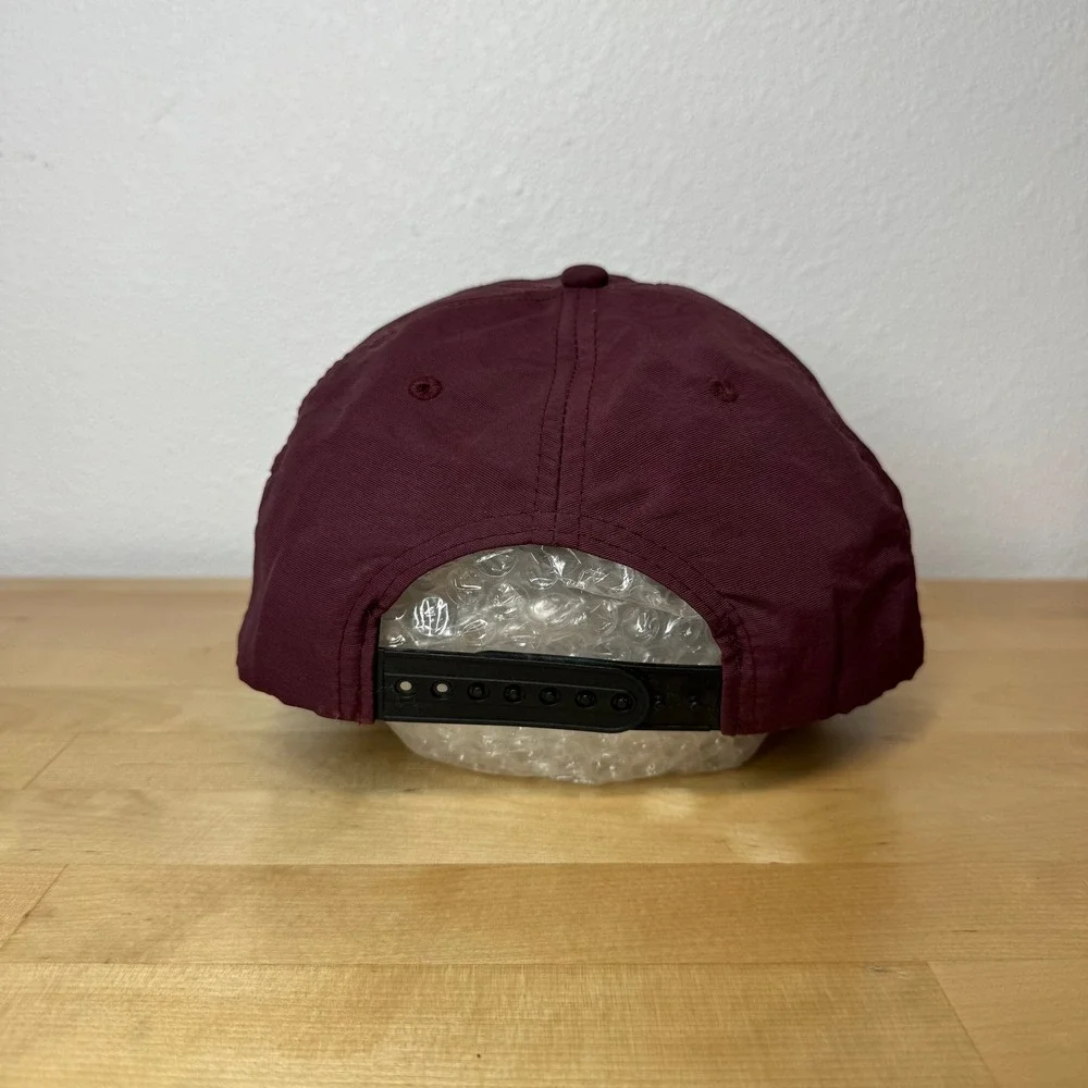 Denver Beer Co Brist Blanks Maroon Nylon Rope Hat Mountain Patch Snapback Cap